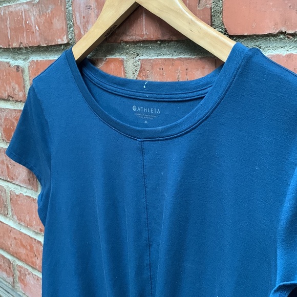 Teal Athleta cropped short sleeve top - Picture 6 of 7